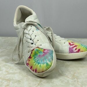 Just Fab White/Tie Dye Sneakers Size 9.5